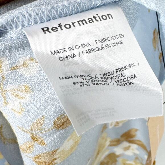 NEW Reformation Dover Midi Dress Light Blue - Picture 8 of 9